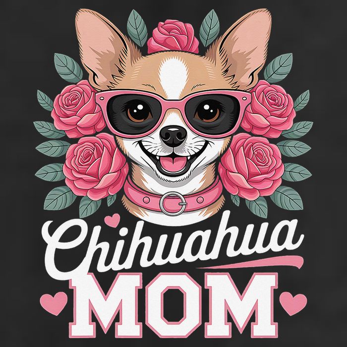 Cute Chihuahua Mom Sunglasses Flower For Chihuahua Owner 11oz C Handle Ceramic Mug