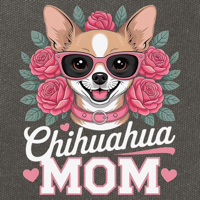 Cute Chihuahua Mom Sunglasses Flower For Chihuahua Owner Cotton Canvas Backpack