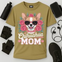 Cute Chihuahua Mom Sunglasses Flower For Chihuahua Owner Cooling Performance Crew T-Shirt