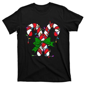 Candy Cane Merry And Bright Christmas Lights T-Shirt