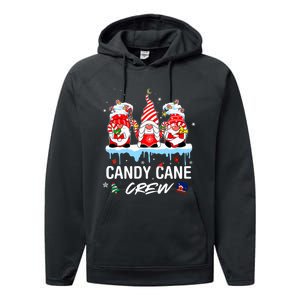 Candy Cane Merry And Bright Red And White Candy Christmas Performance Fleece Hoodie