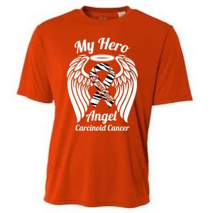 Carcinoid Cancer My Hero Is Now My Angel Wings Gift Cooling Performance Crew T-Shirt