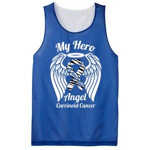 Carcinoid Cancer My Hero Is Now My Angel Wings Gift Mesh Reversible Basketball Jersey Tank