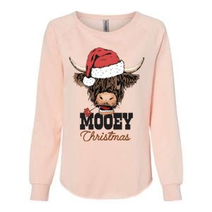 Christmas Cow Mooey Christmas Cute Cow Womens California Wash Sweatshirt