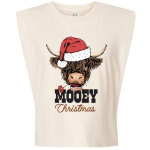 Christmas Cow Mooey Christmas Cute Cow Garment-Dyed Women's Muscle Tee