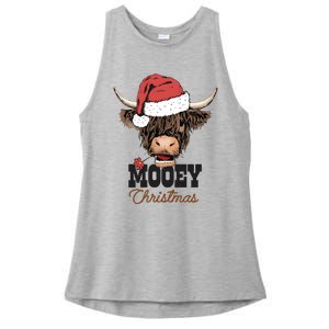 Christmas Cow Mooey Christmas Cute Cow Ladies PosiCharge Tri-Blend Wicking Tank