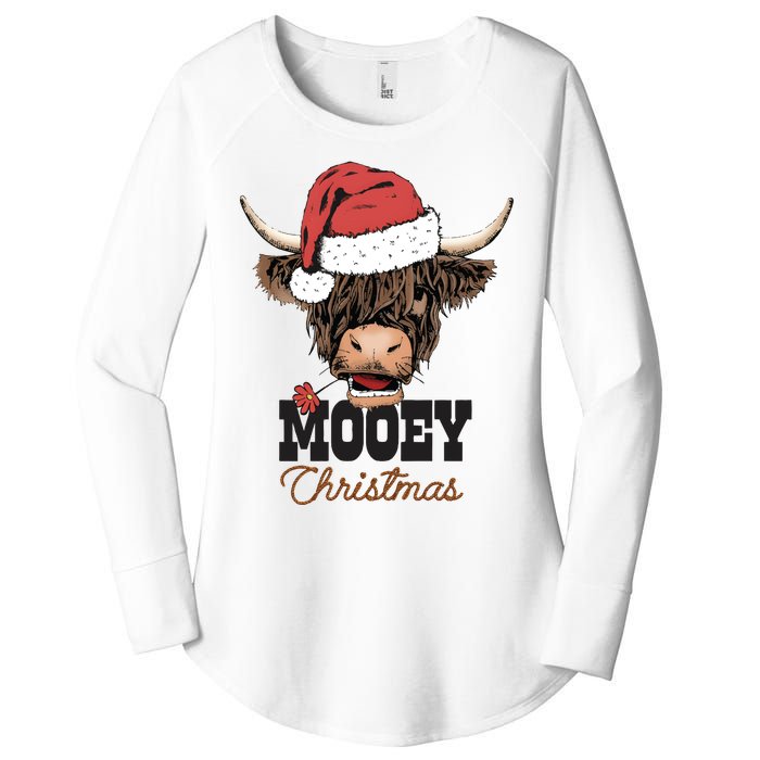 Christmas Cow Mooey Christmas Cute Cow Women's Perfect Tri Tunic Long Sleeve Shirt