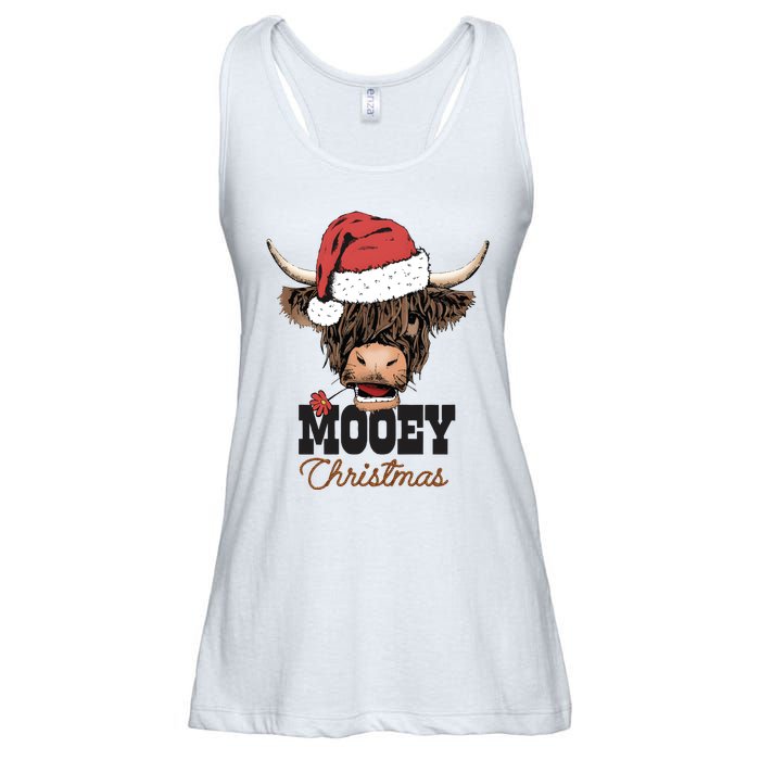 Christmas Cow Mooey Christmas Cute Cow Ladies Essential Flowy Tank