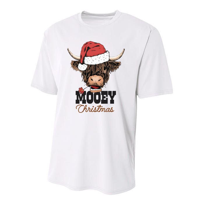 Christmas Cow Mooey Christmas Cute Cow Youth Performance Sprint T-Shirt