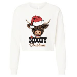 Christmas Cow Mooey Christmas Cute Cow Cropped Pullover Crew