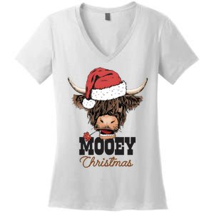 Christmas Cow Mooey Christmas Cute Cow Women's V-Neck T-Shirt