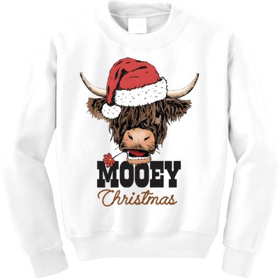 Christmas Cow Mooey Christmas Cute Cow Kids Sweatshirt