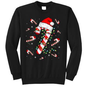 Candy Cane Merry And Bright Red White Lights Christmas Sweatshirt