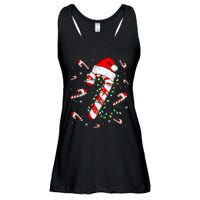 Candy Cane Merry And Bright Red White Lights Christmas Ladies Essential Flowy Tank