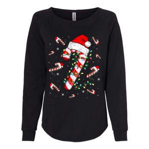 Candy Cane Merry And Bright Red White Lights Christmas Womens California Wash Sweatshirt