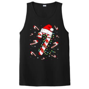 Candy Cane Merry And Bright Red White Lights Christmas PosiCharge Competitor Tank