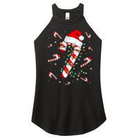 Candy Cane Merry And Bright Red White Lights Christmas Women's Perfect Tri Rocker Tank