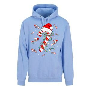 Candy Cane Merry And Bright Red White Lights Christmas Unisex Surf Hoodie