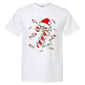 Candy Cane Merry And Bright Red White Lights Christmas Garment-Dyed Heavyweight T-Shirt