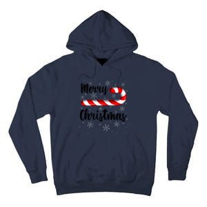 Candy Cane Merry Christmas Red And White Candy Snowflakes Tall Hoodie