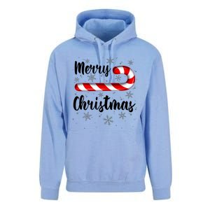 Candy Cane Merry Christmas Red And White Candy Snowflakes Unisex Surf Hoodie