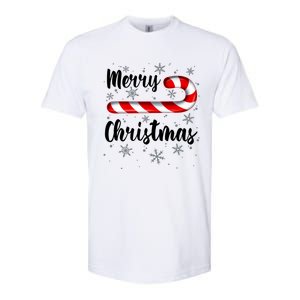 Candy Cane Merry Christmas Red And White Candy Snowflakes Softstyle CVC T-Shirt