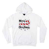 Candy Cane Merry Christmas Red And White Candy Snowflakes Hoodie