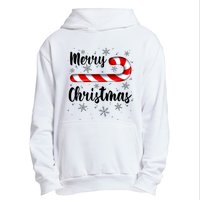 Candy Cane Merry Christmas Red And White Candy Snowflakes Urban Pullover Hoodie