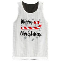 Candy Cane Merry Christmas Red And White Candy Snowflakes Mesh Reversible Basketball Jersey Tank