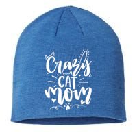 Crazy Cat Mom Cat Lover Cat Day Sustainable Beanie