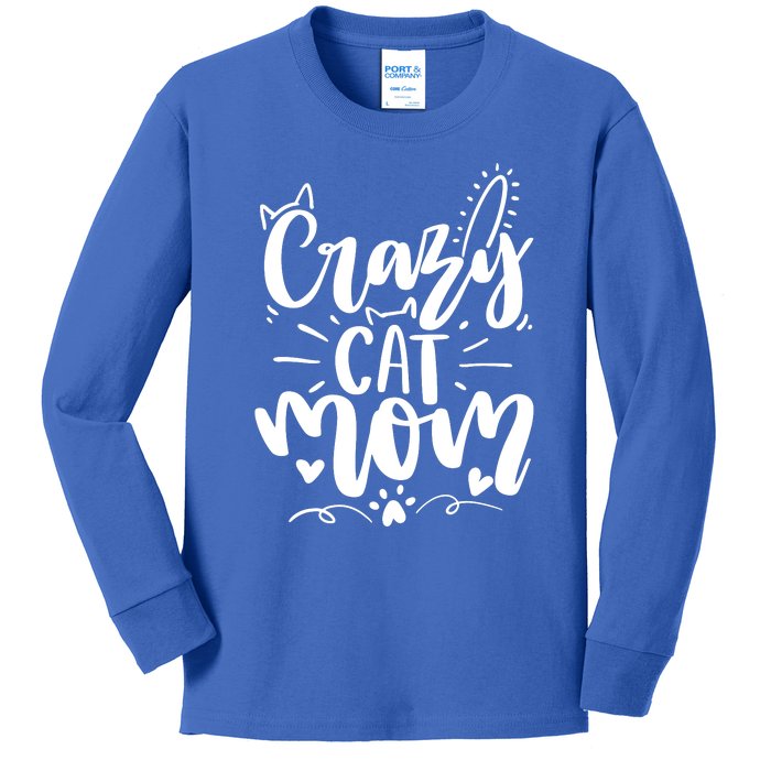 Crazy Cat Mom Cat Lover Cat Day Kids Long Sleeve Shirt