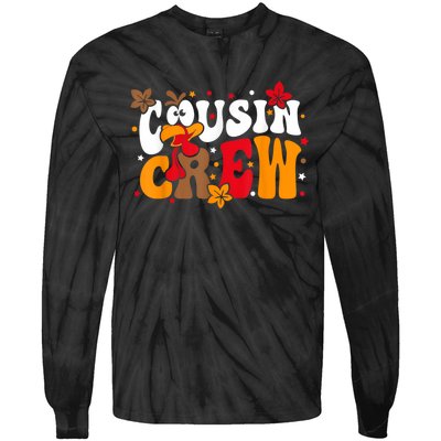 Cousin Crew Matching Shirts Turkey Face Thanksgiving Tie-Dye Long Sleeve Shirt