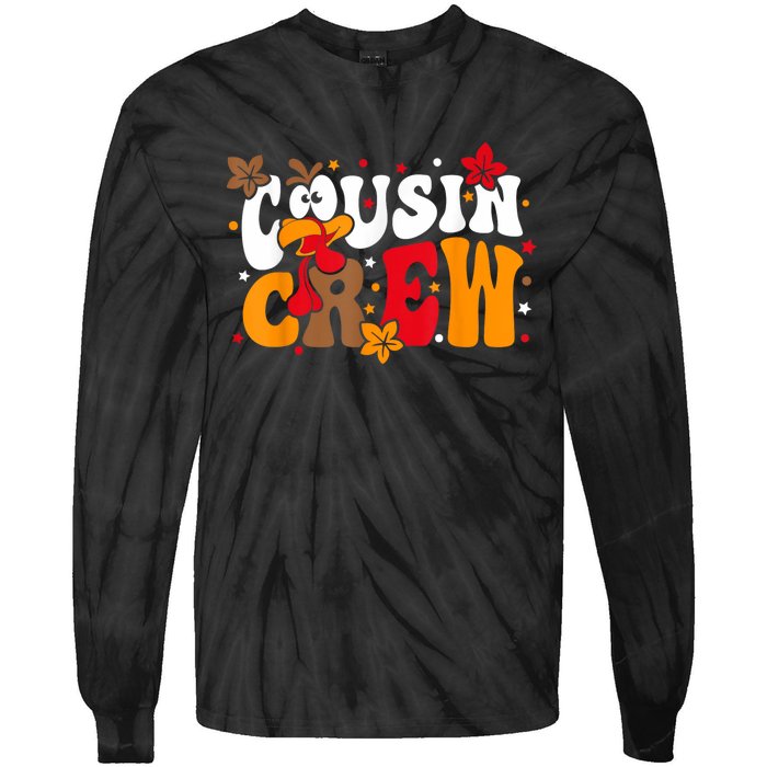 Cousin Crew Matching Shirts Turkey Face Thanksgiving Tie-Dye Long Sleeve Shirt