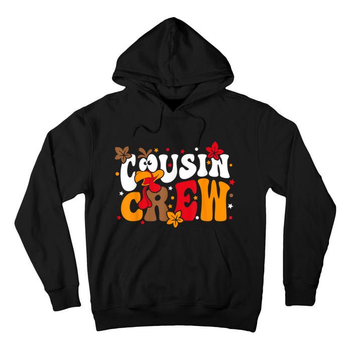 Cousin Crew Matching Shirts Turkey Face Thanksgiving Tall Hoodie