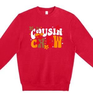 Cousin Crew Matching Shirts Turkey Face Thanksgiving Premium Crewneck Sweatshirt