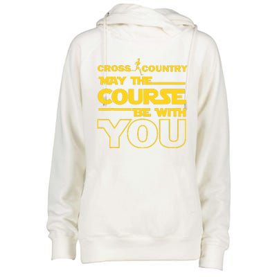 Cross Country May The Course Be With You Runner Jogger Gift Womens Funnel Neck Pullover Hood