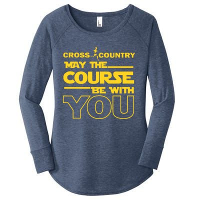 Cross Country May The Course Be With You Runner Jogger Gift Women's Perfect Tri Tunic Long Sleeve Shirt