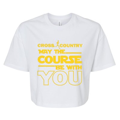 Cross Country May The Course Be With You Runner Jogger Gift Bella+Canvas Jersey Crop Tee