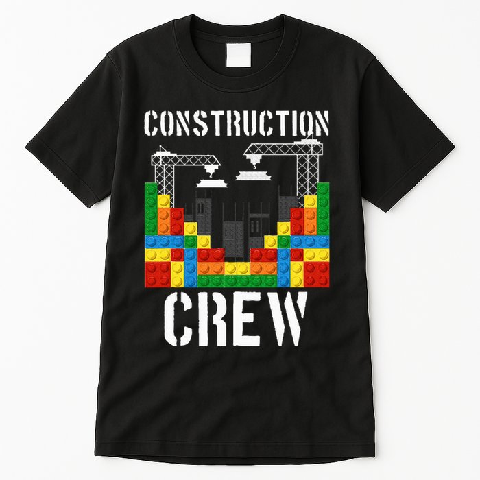 Construction Crew Master Builder Bricklayer Building Blocks Tall T-Shirt