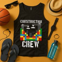 Construction Crew Master Builder Bricklayer Building Blocks Tank Top
