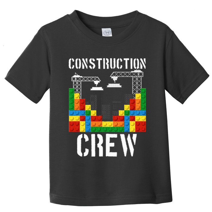 Construction Crew Master Builder Bricklayer Building Blocks Toddler T-Shirt