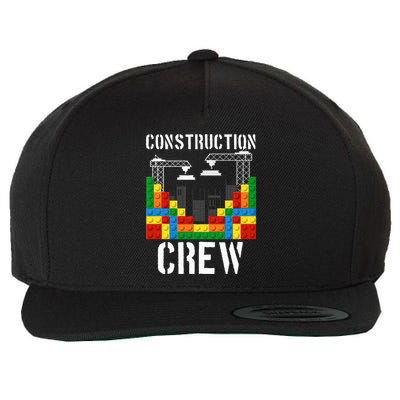 Construction Crew Master Builder Bricklayer Building Blocks Wool Snapback Cap