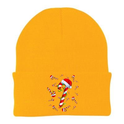 Candy Cane Merry And Bright Red And White Candy Christmas Knit Cap Winter Beanie