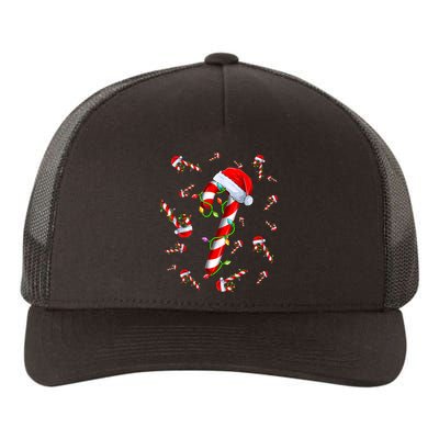 Candy Cane Merry And Bright Red And White Candy Christmas Yupoong Adult 5-Panel Trucker Hat