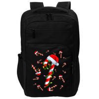 Candy Cane Merry And Bright Red And White Candy Christmas Impact Tech Backpack