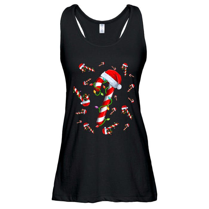 Candy Cane Merry And Bright Red And White Candy Christmas Ladies Essential Flowy Tank