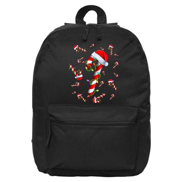 Candy Cane Merry And Bright Red And White Candy Christmas 16 in Basic Backpack