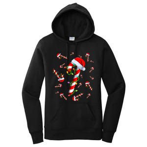 Candy Cane Merry And Bright Red And White Candy Christmas Women's Pullover Hoodie