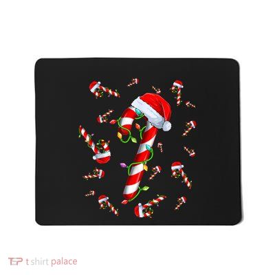 Candy Cane Merry And Bright Red And White Candy Christmas Mousepad