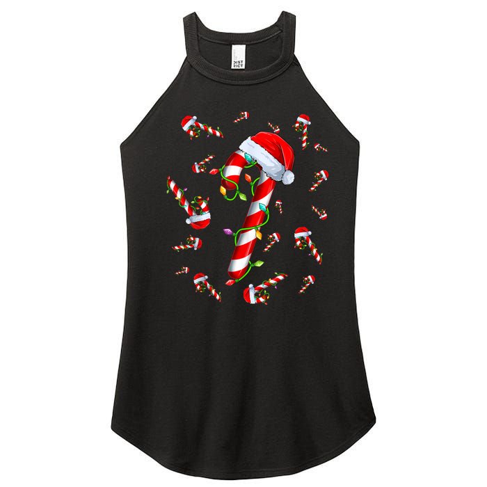 Candy Cane Merry And Bright Red And White Candy Christmas Women's Perfect Tri Rocker Tank